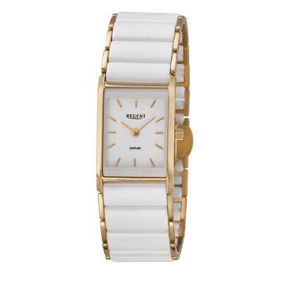 Quarzuhr REGENT, gold (weiß, goldfarben), Armbanduhren, Damen, Quarzuhr, Armbanduhr, Damenuhr, analog