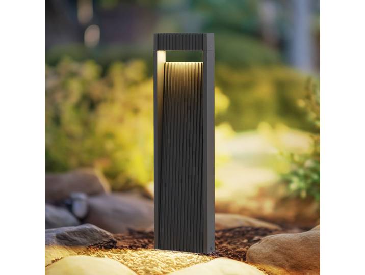 Tavion LED Luminaire d’extérieur H60 Anthracite - Lucande - Terrasse - Moderne - Aluminium - À ampoule unique