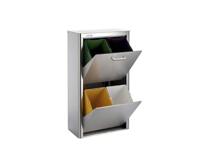 DON HIERRO – Abfalleimer für Recycling 4 x 20L Cubek INOX