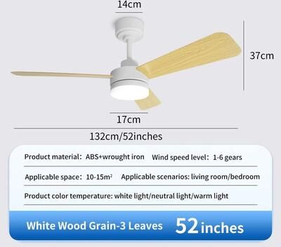 Uplift Essentials Modern Black Ceiling Fan Chandelier a 52inch wood