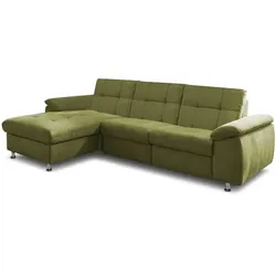 ComfortPlan Ecksofa Strada Stoff Grün Bambus
