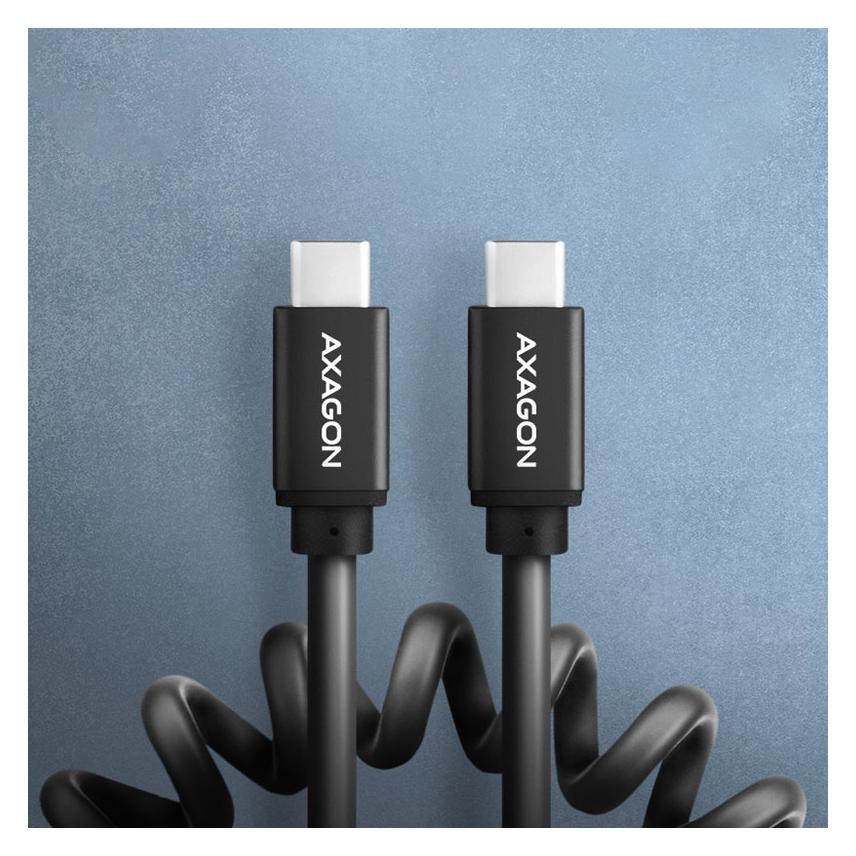 Axagon BUCM-CM20TB Kabel Twister USB-C - USB-C, 1.1m USB2.0 3A ALU (1.10 m, USB 2.0, 60 W) (BUCM-CM20TB)