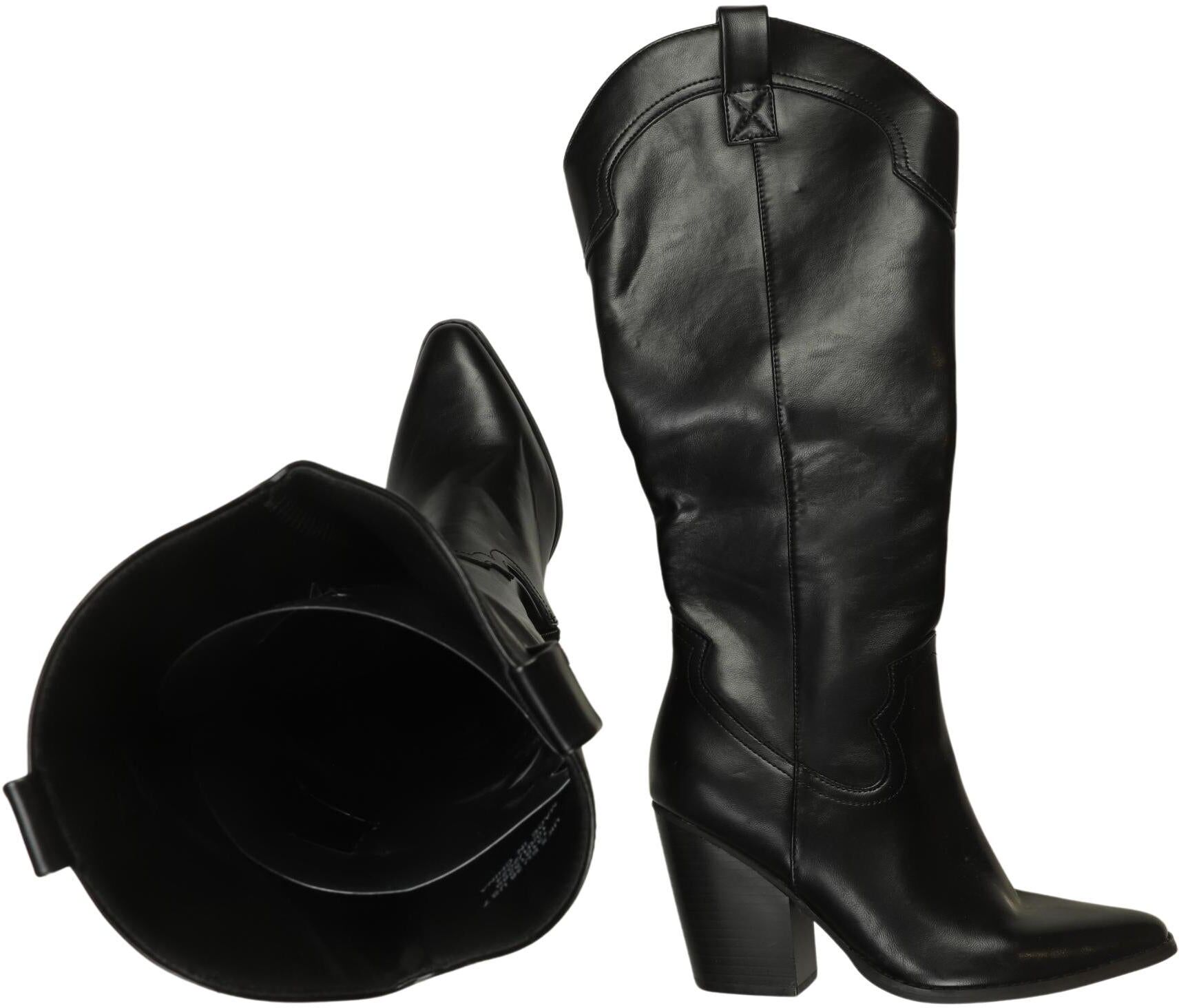 asos Damen Stiefel, Schwarz, Gr. EU 38 (UK 5), Kunstleder - Second Hand