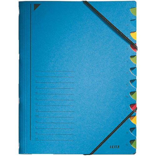 LEITZ Ordnungsmappe 3912 12 Fächer blau