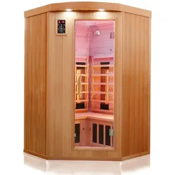 Dewello® Infrarotkabine Infrarotsauna LAKEFIELD 2 120cm x 120cm inkl. 5 Vollspektrumstrahler, 5 Karbonstrahler, LED