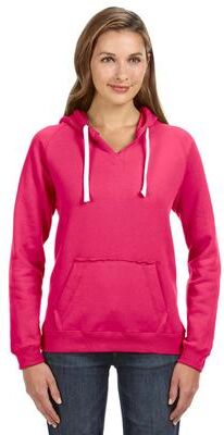 J America JA8836 Sydney Brushed Hood T-Shirt in Wildberry size XL 8836