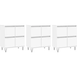 vidaXL Sideboards 3 Stk. Weiß Holzwerkstoff