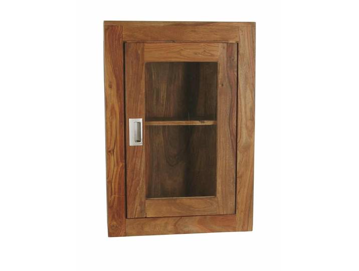 MiaMöbel Bad Hängeschrank mit Glas Massivholz Teak Modern Indien Indisch