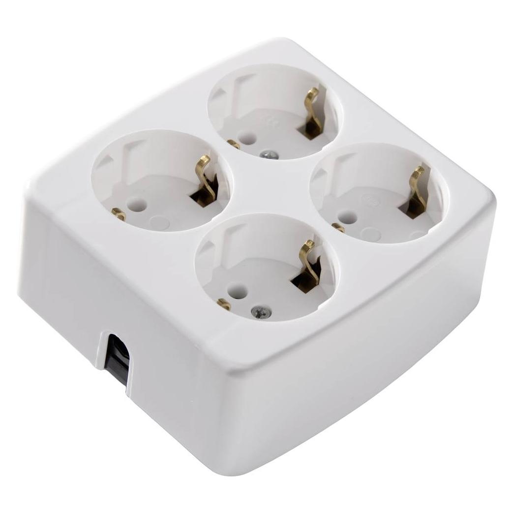 Martin Kaiser 4-fach Steckdose quadratisch 536 kalkweiss (64450)