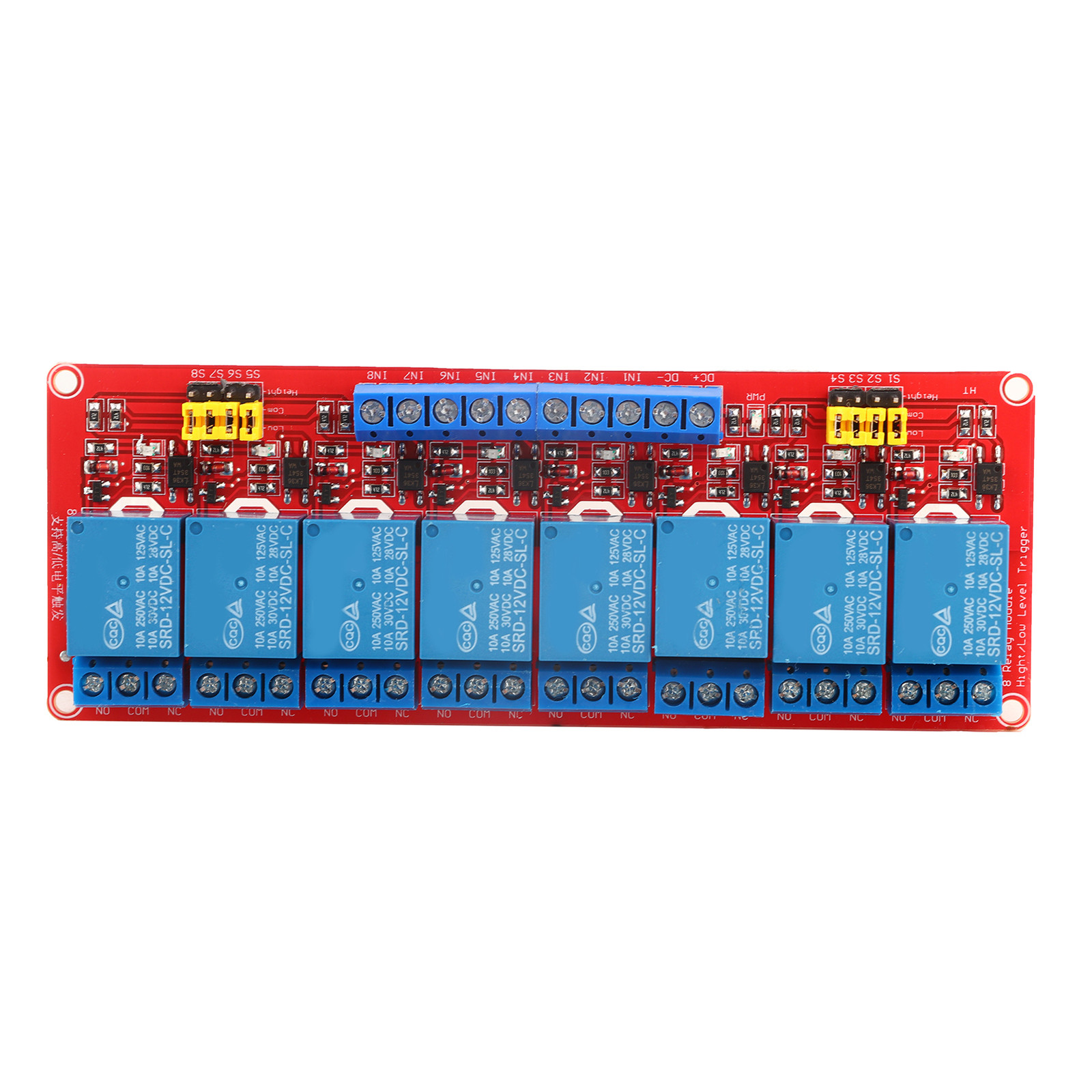Cocosity 8-kanaals optokoppelaar-relaismodule met hoge en lage spanningsaansturing, 12V