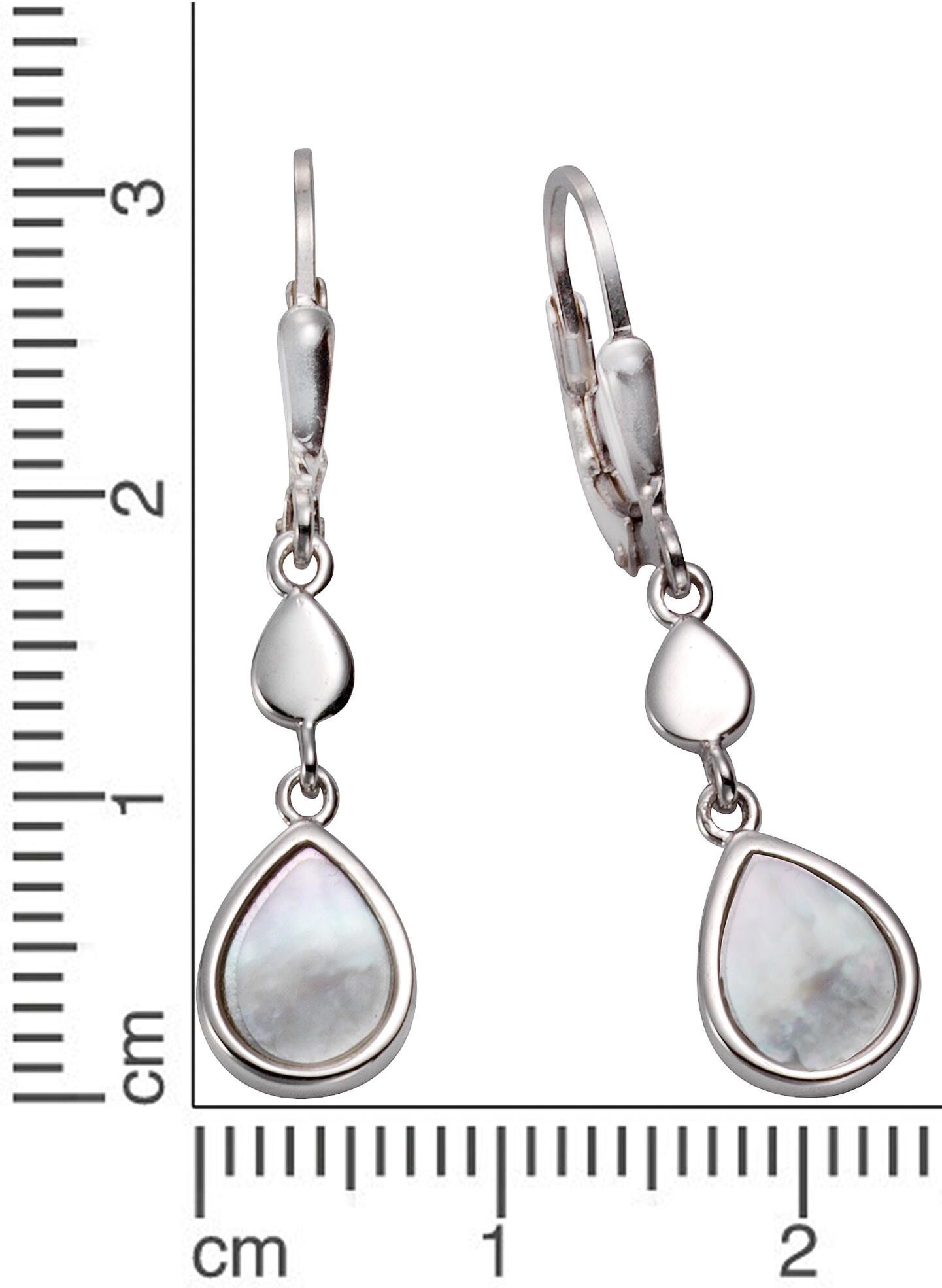 Paar Ohrhänger FIRETTI "Schmuck Geschenk Silber 925 Ohrschmuck Patentbrisur Tropfen Perlmutt", beige (silberfarben, perlmuttfarben), Ohrringe, Damen, Silber 925 (Sterlingsilber), Paar Ohrhänger, mit Perlmutt