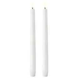 Piffany LED Spitzkerzen Nordic White, glatt, 2er-Set, 2,3x25cm