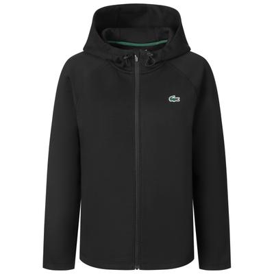 Sweatjacke LACOSTE "Lacoste SH0152 Sweatjacke Damen Bekleidung", Damen, Gr. L, schwarz, 71% Polyester, 25% Baumwolle, 4% Elasthan, Sweatjacken Sweatjacke