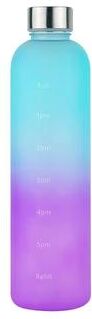 Inspired Finds 1L Water Bottle With Time Marker Leakproof Frosted Sports Bottle For Gym Fitness Outdoor And Travel 33.81 Fl Oz blue Purple
