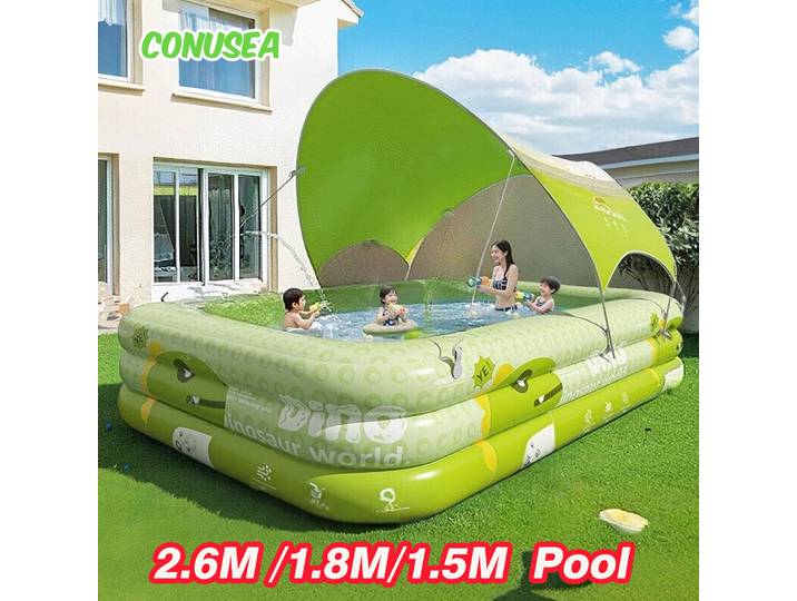 Grande piscine gonflable pour bébés et enfants, 2,6/2,1/1,8/1,5 m, hors sol, amovible, pour fêtes familiales, jeux en plein air