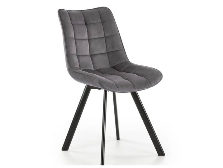 Chaise contemporaine en velours de polyester gris foncé