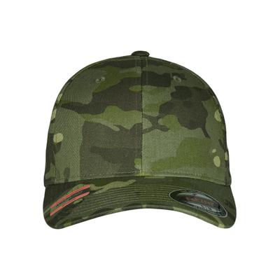Flex Cap FLEXFIT "Flexfit Unisex Flexfit Multicam", Gr. S/M, grün (multicam tropic), 98% Baumwolle, 2% Elasthan, Caps