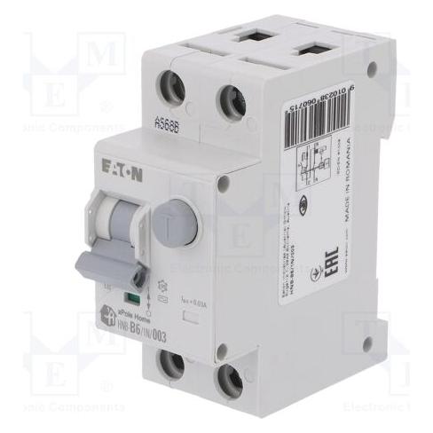 Eaton Fehlerstromschutzschalter 2P 6A B 0,03A Typ AC xPole Home HNB-B6 (195118)