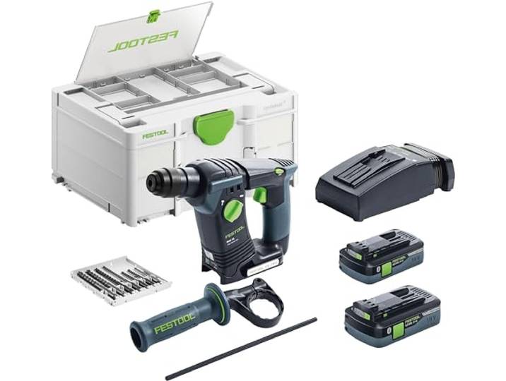 Festool Perforateur sans Fil BHC 18 SDS-Plus 18 V Brushless Marteau perforateur compact\, moteur EC-TEC sans balais\, amortissement des vibrations\, 3 modes de perçage