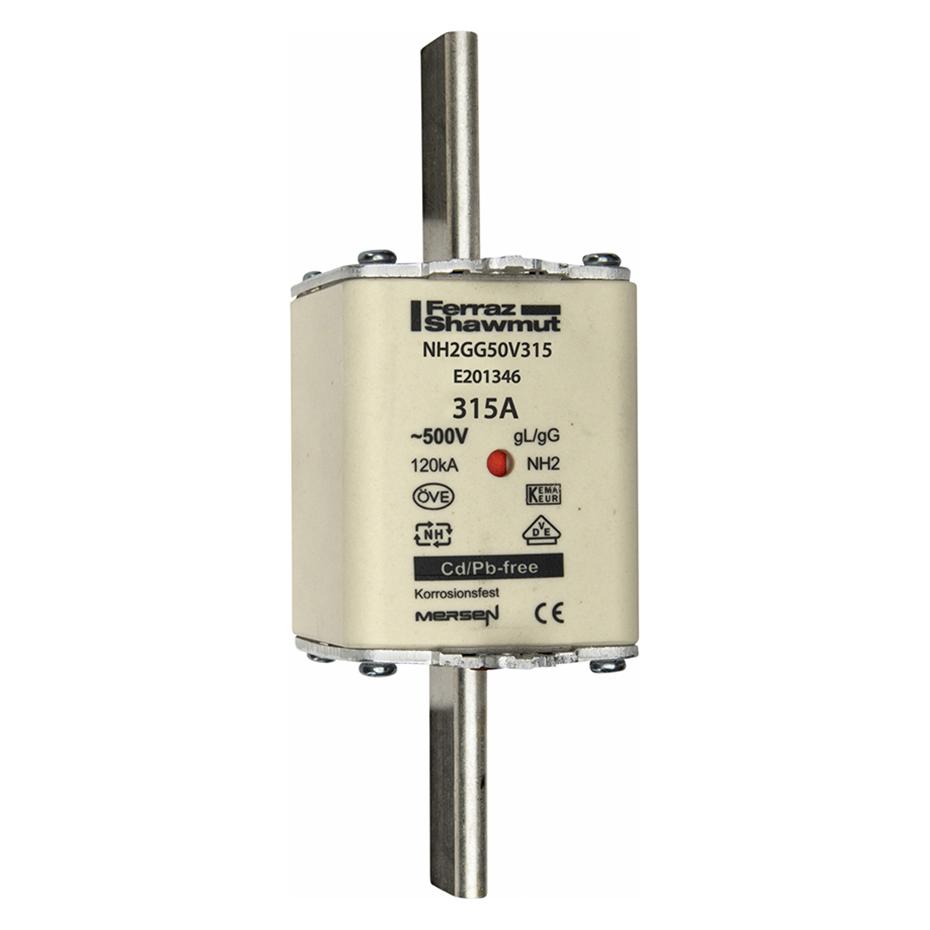Mersen Type gG size 2 NH fuse,315A 500Vac (315 A) (E201346)