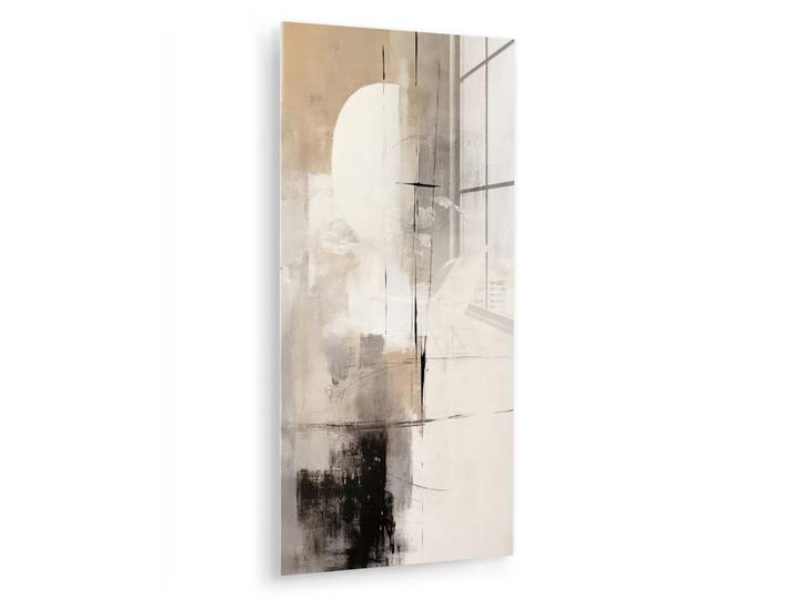 MuchoWow Acrylglasbild Abstrakt - Kunst - Grau 60x120 cm, Hellgrau, Glas, Rechteckig, 60x120 cm, Bilder & Rahmen, Bilder, Acrylglasbilder