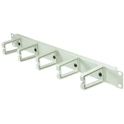 LogiLink 19" Kabelführungspanel 1HE mit 5 Plastikbügeln grau Kabelmanagement