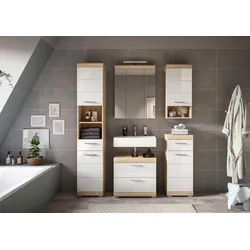 Badezimmer Lambada 5-tlg. mit LED ca. 134 cm Eiche/Weiß