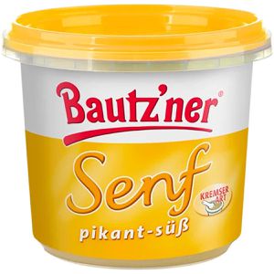 Bautzner Senf pikant-süß, körnig, ohne Konservierungsstoffe, im Becher, 200 ml