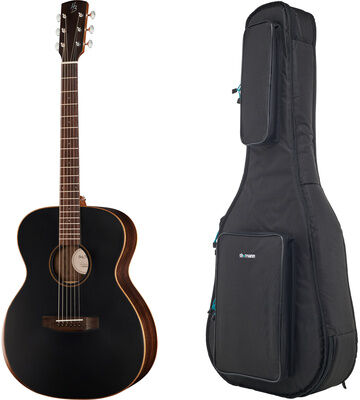 Harley Benton CLO-70SR SBK w/Bag naturel mat avec table noire