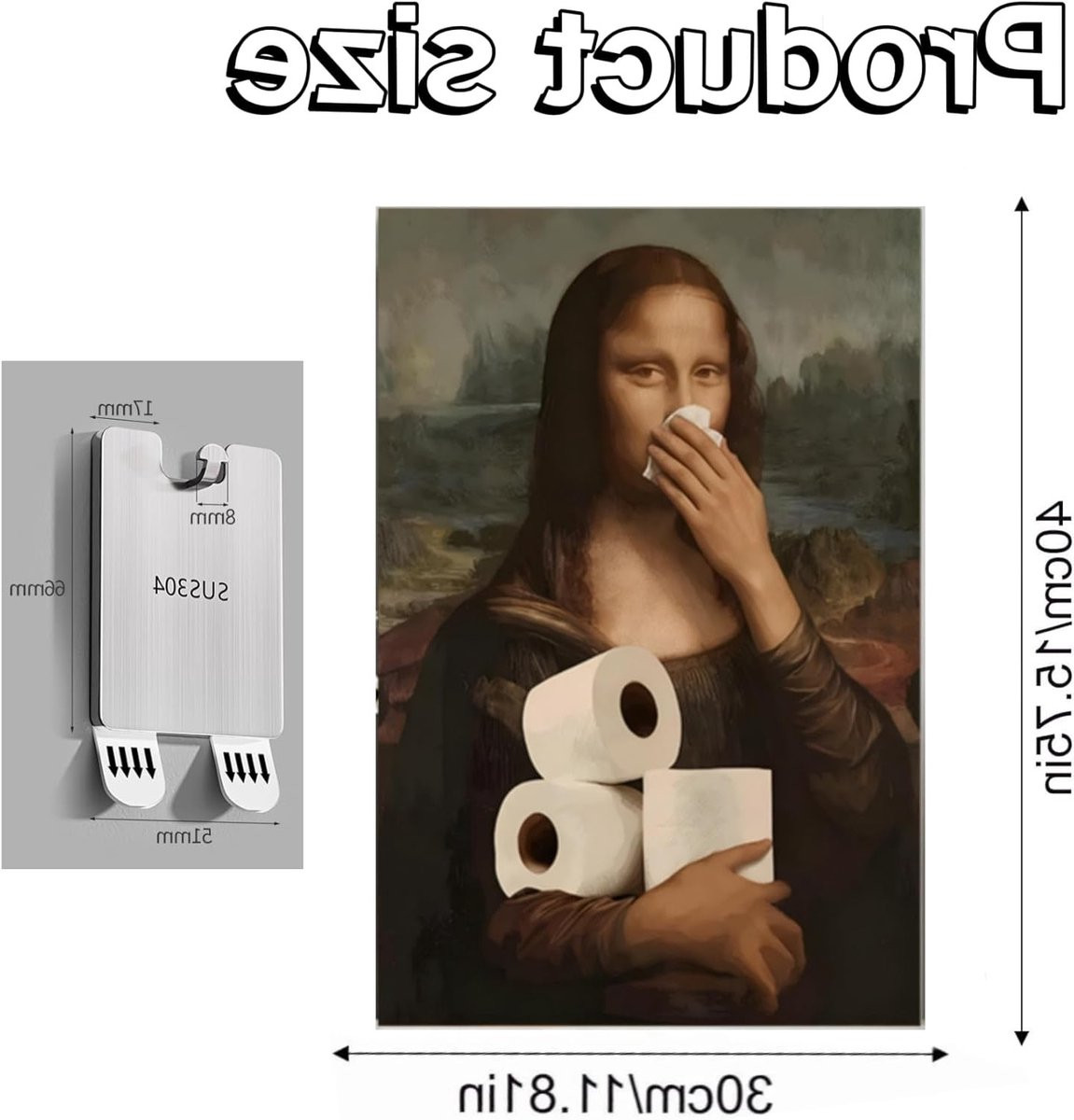 Mona Lisa schilderij reproductie voor badkamer, woonkamer, slaapkamer of toilet