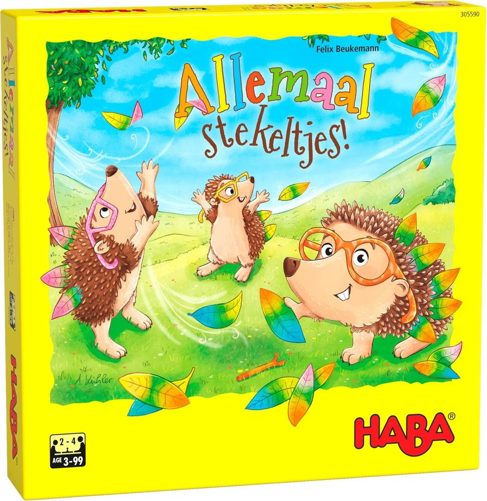 Haba gezelschapsspel Alle Stacheln erop - kleurrijk denkspel voor kinderen