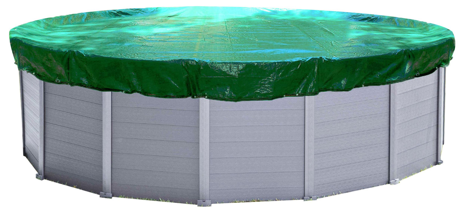 Quick Star Zwembaddekzeil Rond, Groen, Diameter: 420 cm, UV-bestendig en Dubbel Gecoat PE