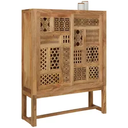 Highboard Lakota aus Mangoholz in Hellbraun