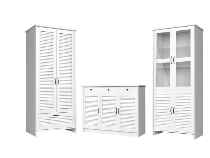 Xlmoebel Wohnzimmer-Set Moderne Kommode mit edler Optik und viel Stauraum, (3-St., 3tlg.Wohnzimmer Set (Kommode + Schrank + Vitrine), Hergestellt in Europa