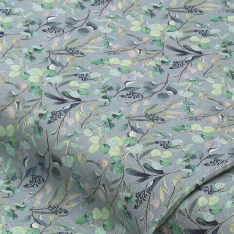 Baumwollstoff Eukalyptus "Sina", grün-color