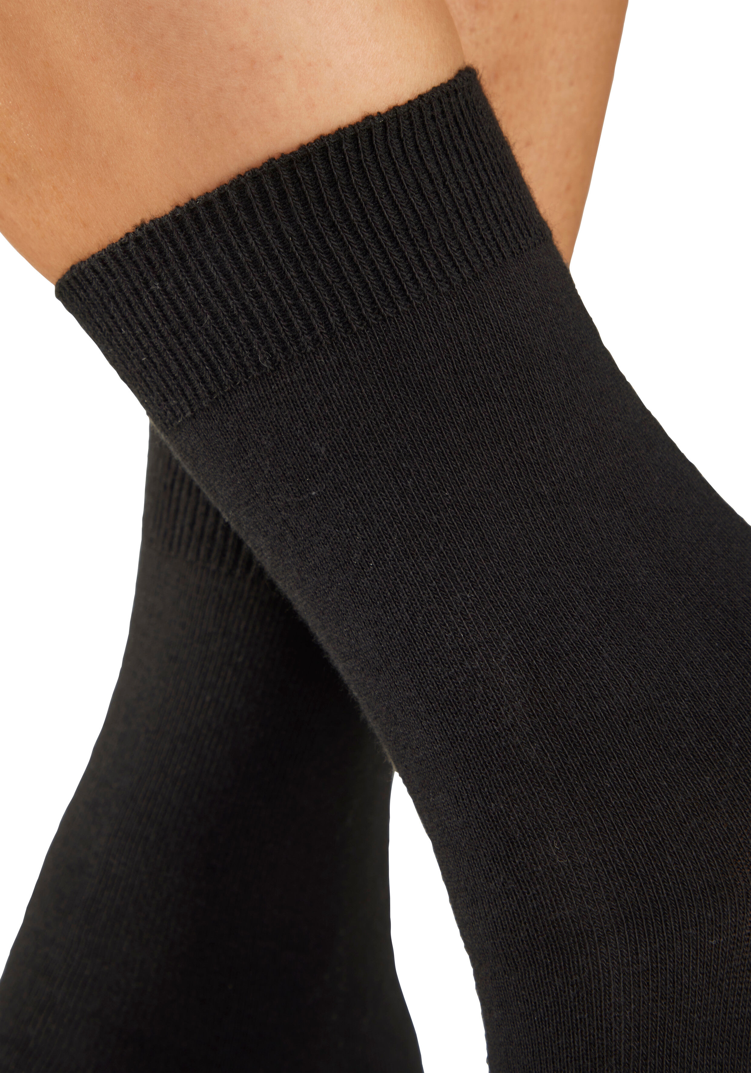 Basicsocken H.I.S "Damensocken, frische melierte Farben; casual", Damen, Gr. 39-42, Sockengrösse, schwarz-weiss (10x schwarz, 10x weiß), Baumwollmischung, unifarben, elastisch, Socken Basicsocken, Alltagssocken in der Grosspackung 10x schwarz, 10x weiß 39