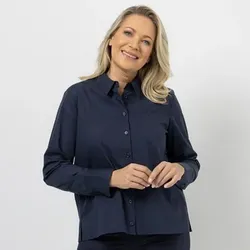 ANNA VON GRIESHEIM Bluse, langarm Baumwoll-Mischung Knopfleiste leger weit