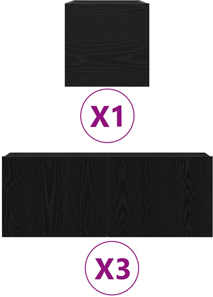 vidaXL Ensemble meuble TV 4 pc Chêne noir