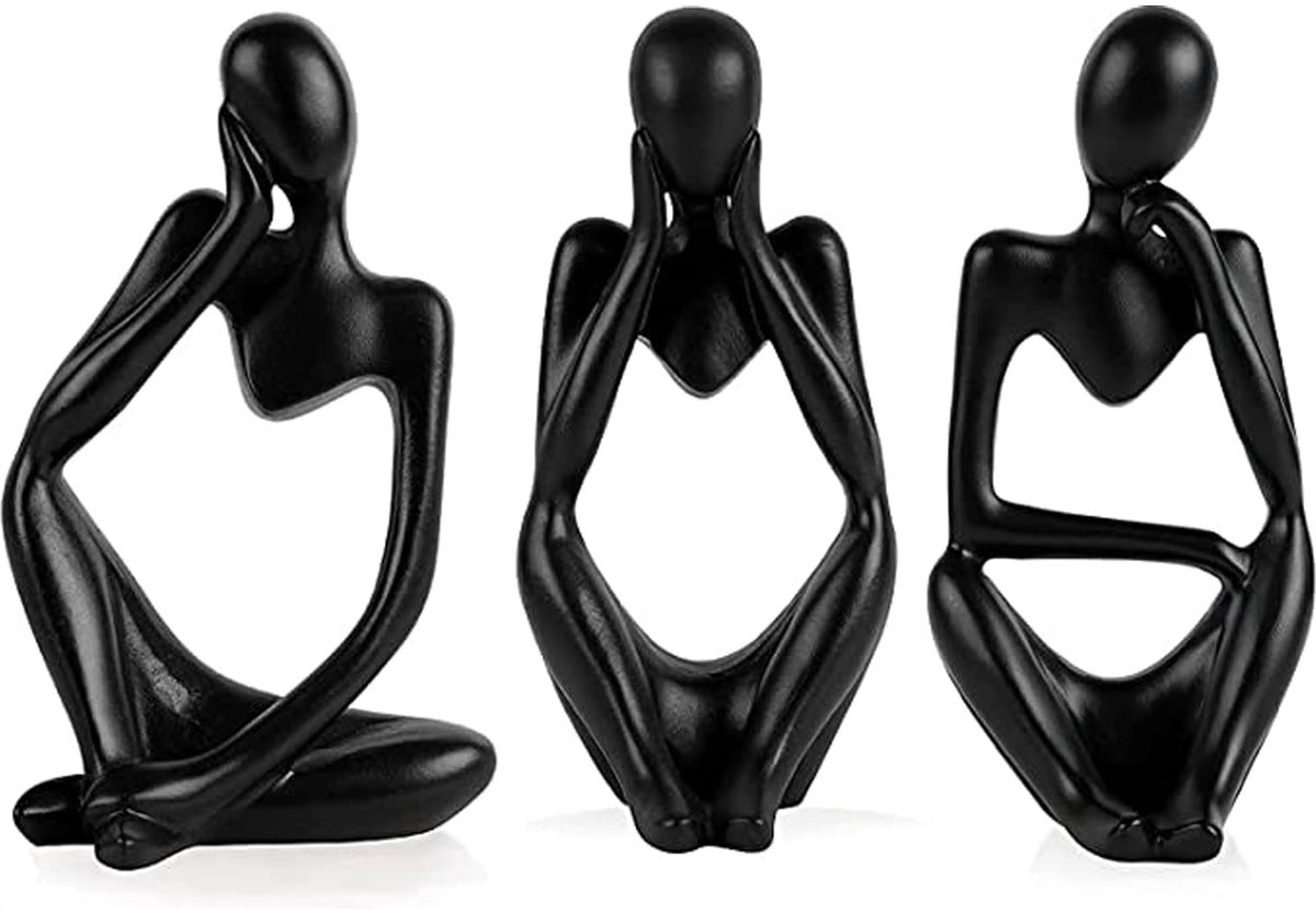 Abstracte Denker Hars Sculptuur Decoratief Standbeeld voor in de Woonkamer of Boekenkast