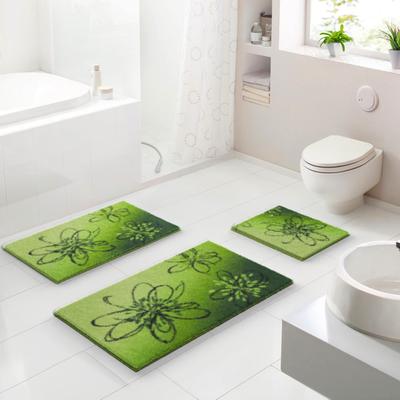 Badematte GRUND "Lusia", grün, H:20mm, Polyacryl, Badematten, Badematte, Florales Design mit sanftem Farbverlauf, 5 Jahre Garantie