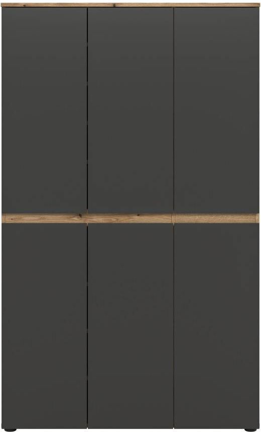 Pharao24.de Hochschrank Flurschrank 6 Türen Anthrazit Holzoptik