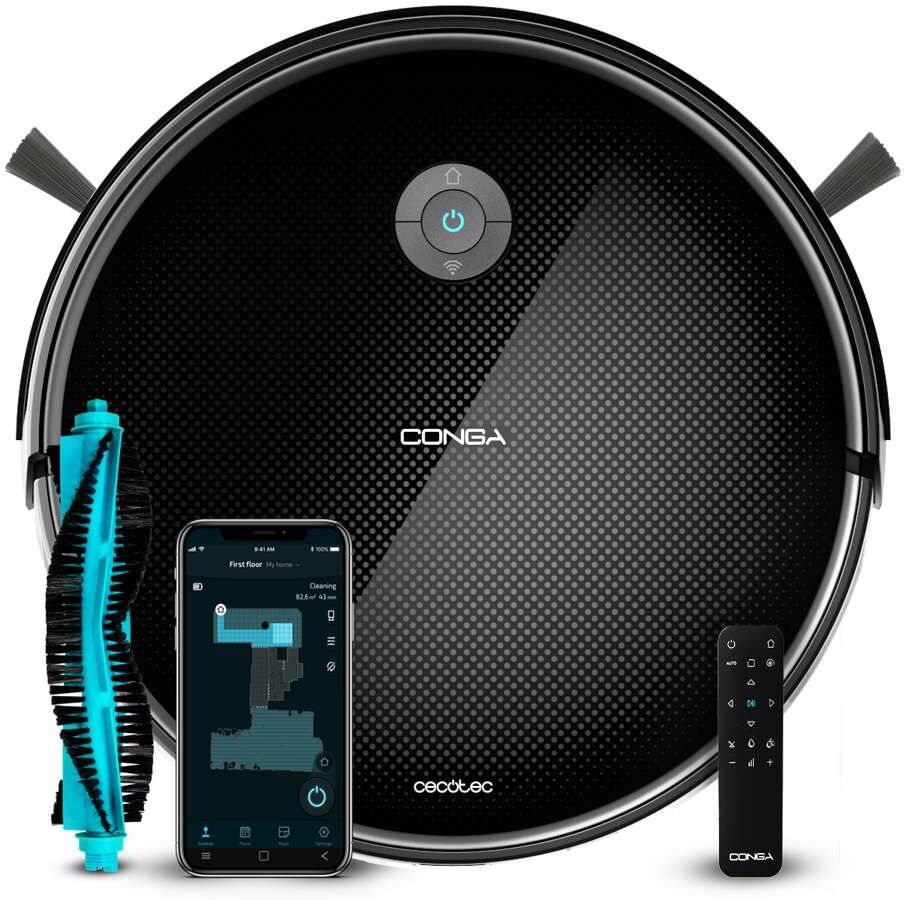 Cecotec Robot aspirador Conga Connected Gyro. Negro