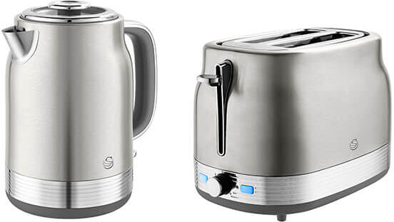 Swan Retro Revive Stainless Steel Jug Kettle & 2 Slot Toaster Set