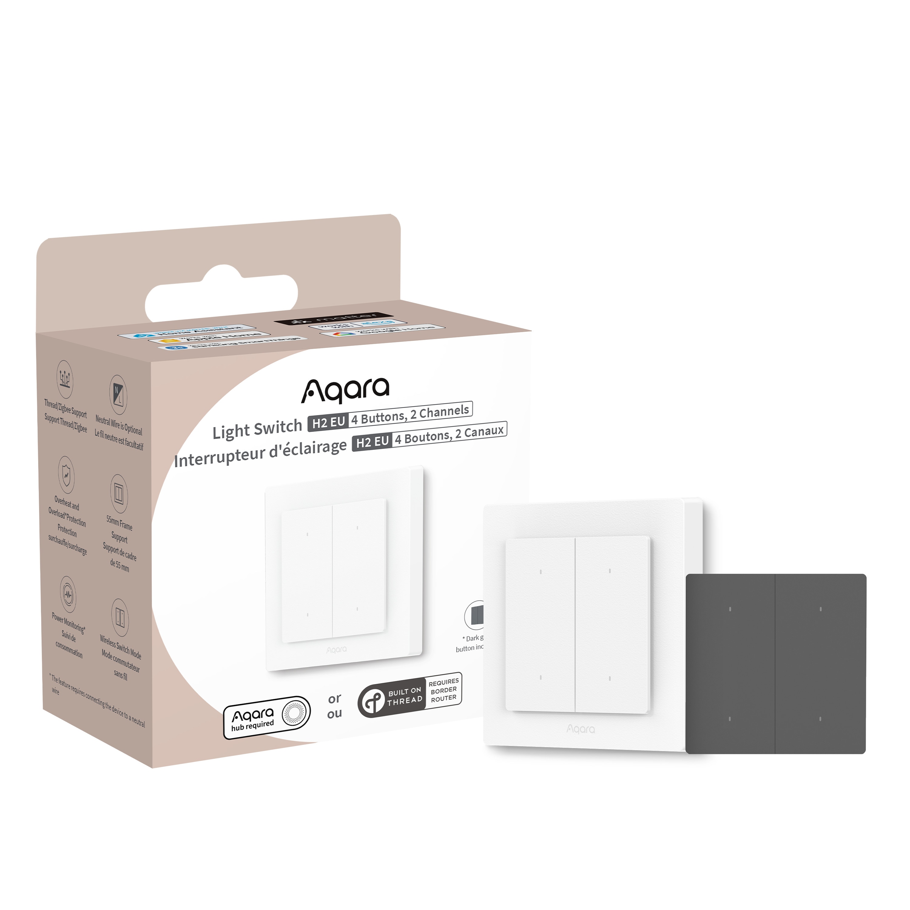 Aqara Light Switch H2 (4 Buttons, 2 Channel) WS-K08D
