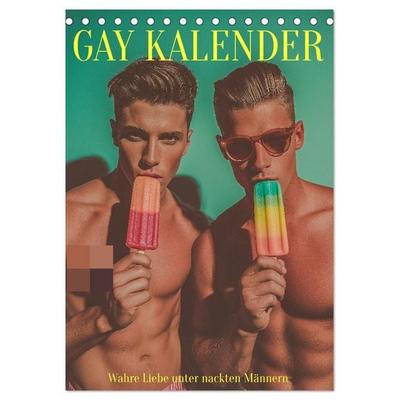 Gay Kalender - Wahre Liebe unter nackten Männern (Tischkalender 2027 DIN A5 hoch), CALVENDO Monatskalender