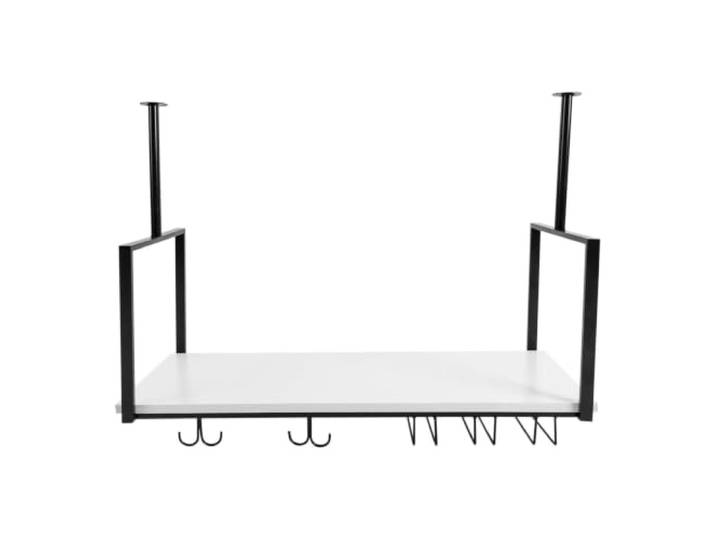 Failjierue 31,5 Zoll rustikales Deckenweinregal Hängender Weinhalter aus Eisen mit Becherhalter für Bar, Café, Küche(Black)