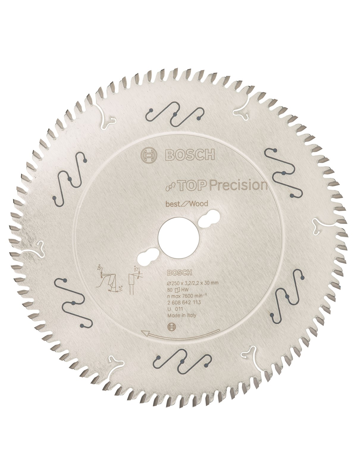 Bosch RUNDSAVKL TOP PRECW 250X3.2X30MM 80T