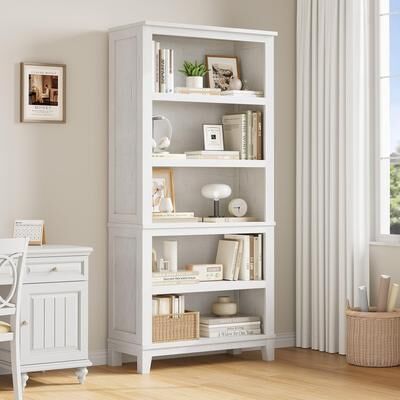 Garvee "71"" Rustic Vintage 5-Tier Bookcase with Adjustable Shelves"