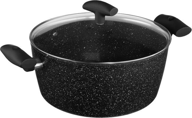 5five Gietaluminium Pan met Deksel, 28 cm, zwart