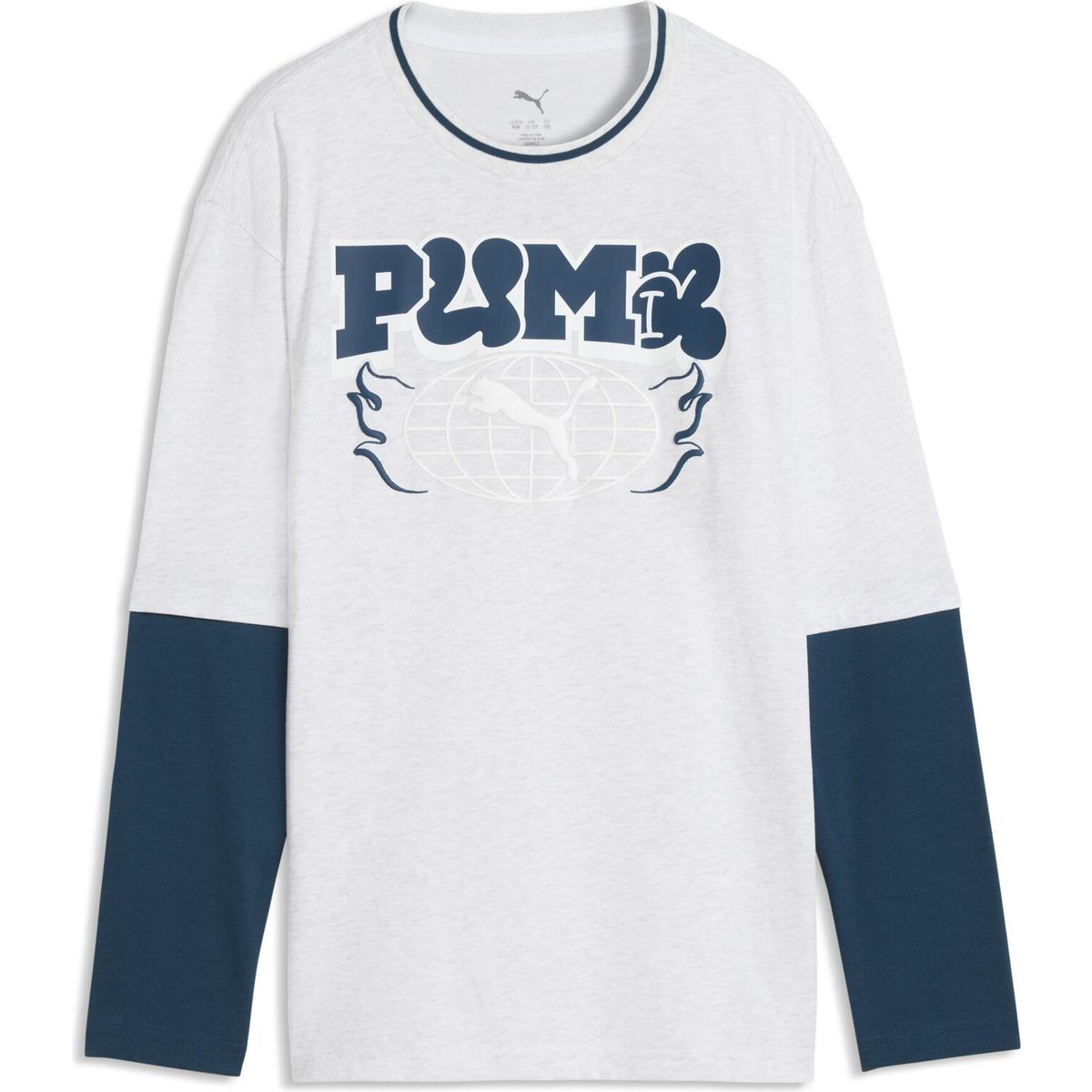Puma MID90s Relaxed Layered Longsleeve Tee B white glow heather (05) 176 694662-05-176